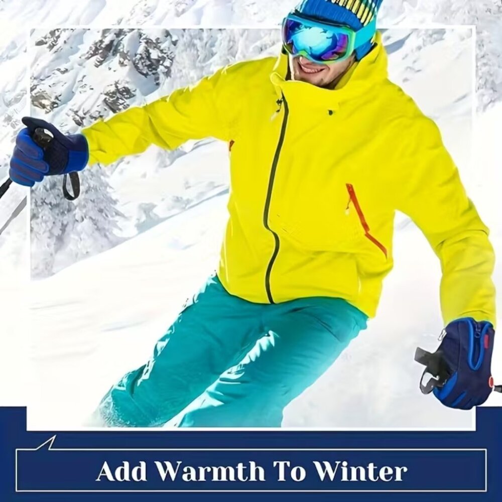 Winter Touchscreen Gloves Blue Windproof Warm Anti-Slip Cycling Driving Outdoor - Picture 9 of 13